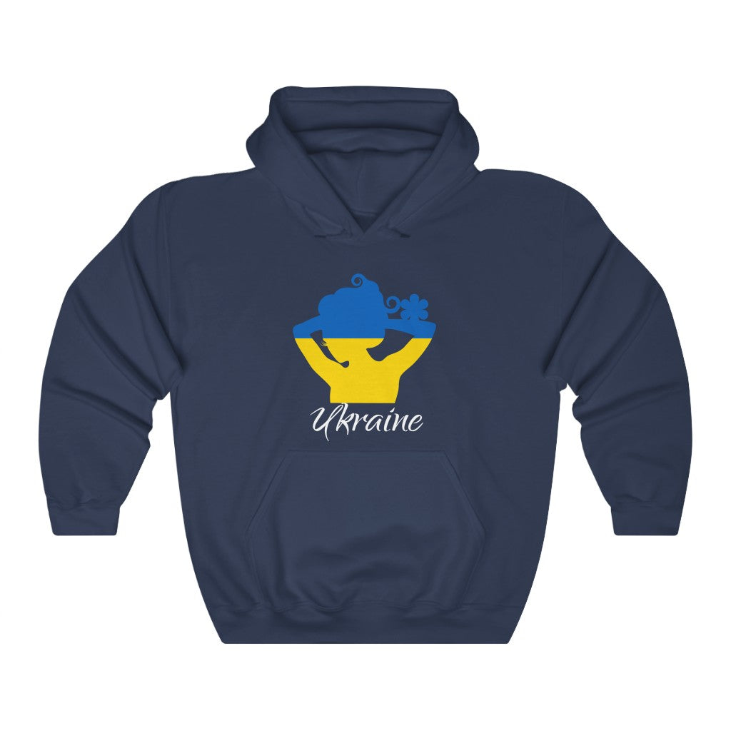 Ukraine Lady Flag Hoodie Sweatshirt 2 - Unisex