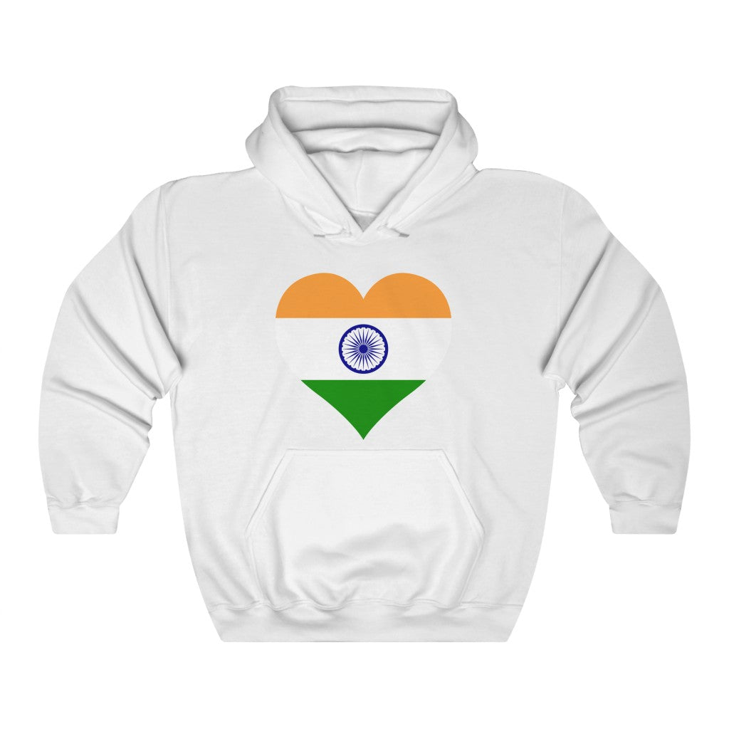 India Heart Flag Hoodie Sweatshirt - Unisex