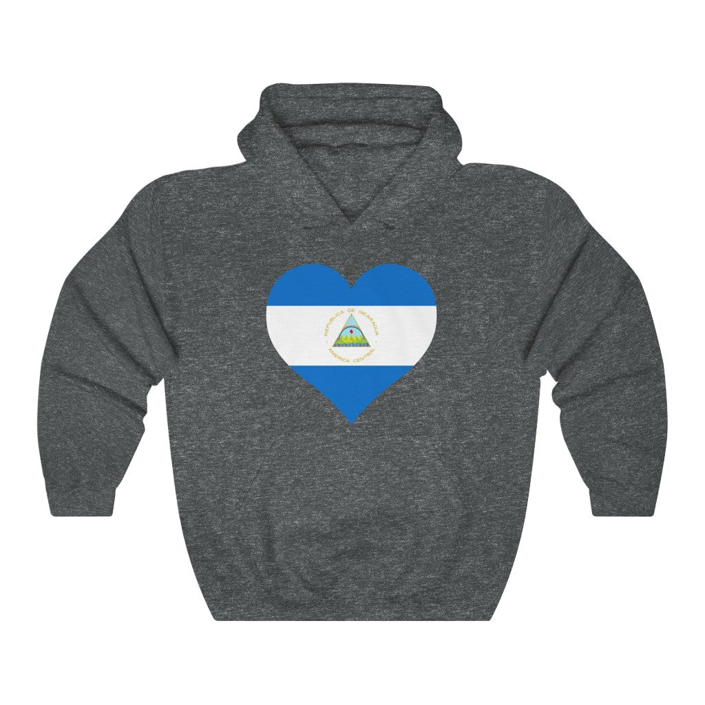 Nicaragua Heart Flag Hoodie Sweatshirt - Unisex