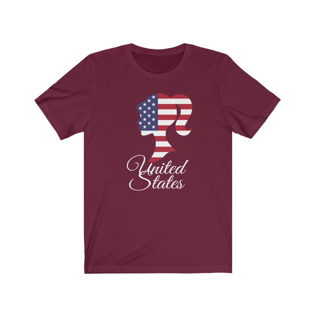 United States of America Girl Flag Premium Tee 2 - Unisex