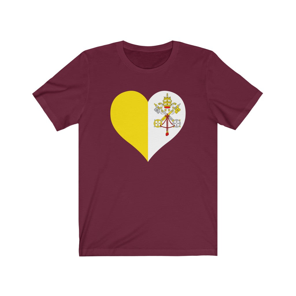 Holy See Heart Flag Premium Tee - Unisex