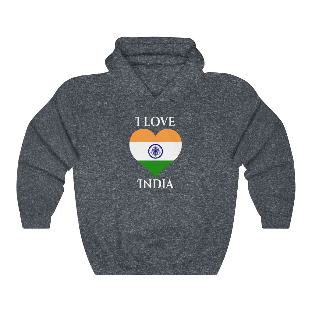 India Heart Flag Hoodie Sweatshirt 2 - Unisex