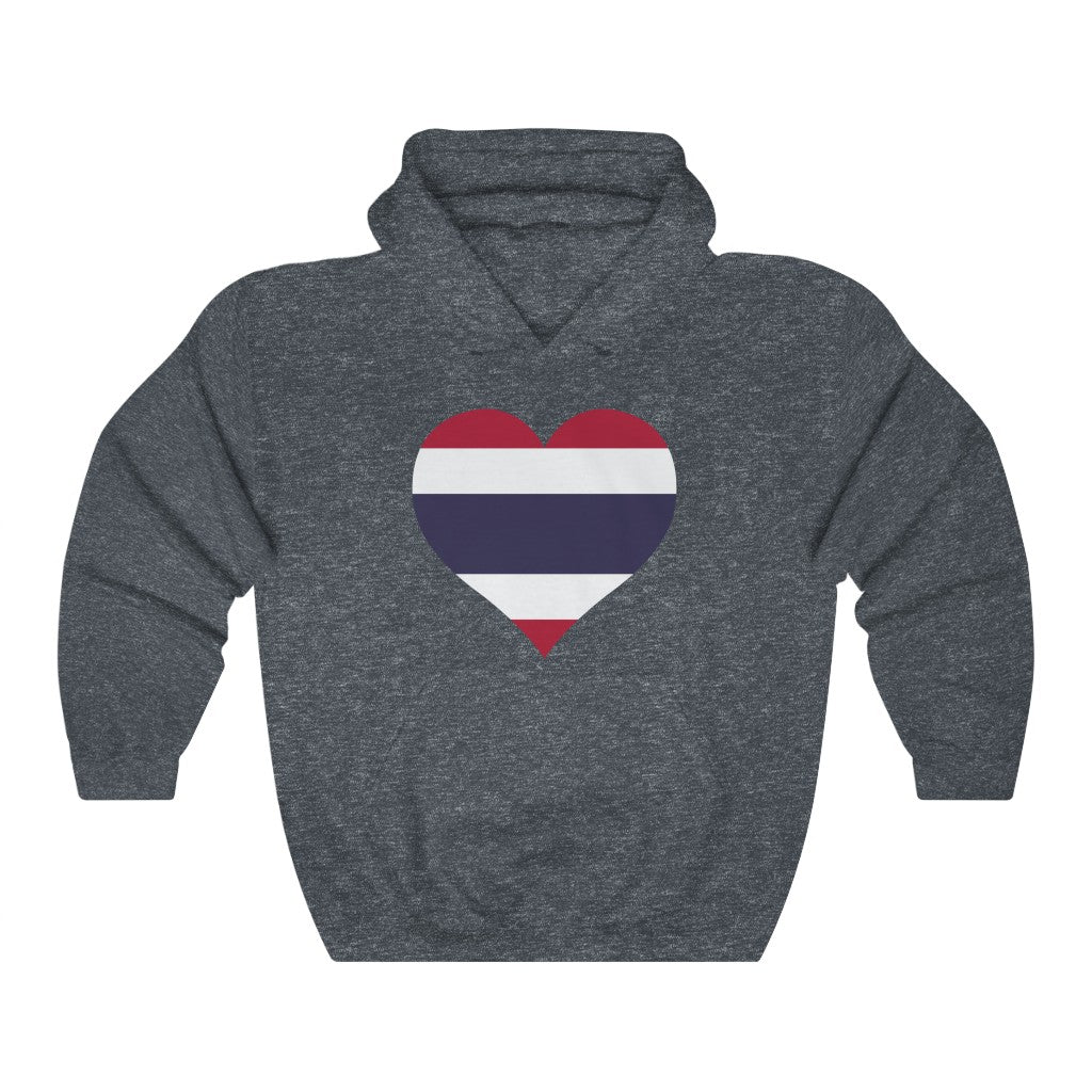 Thailand Heart Flag Hoodie Sweatshirt - Unisex