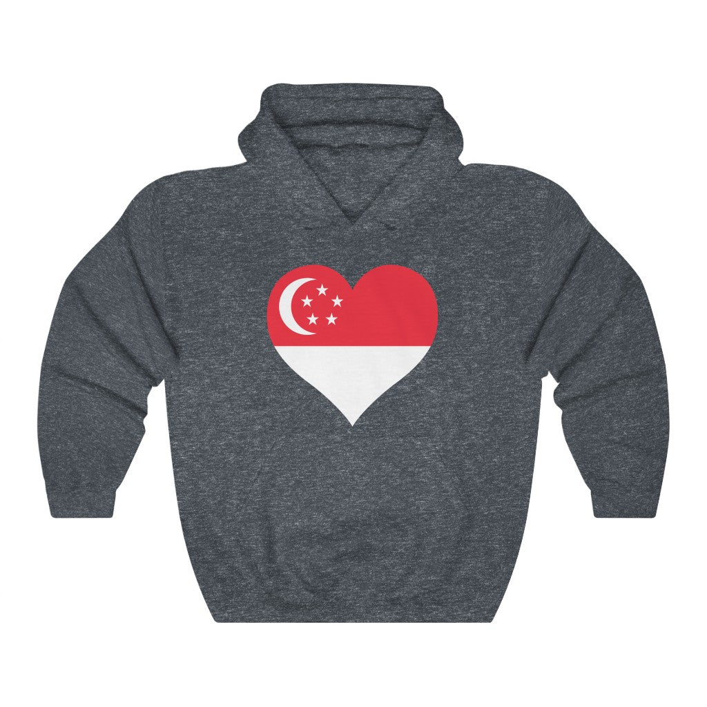 Singapore Heart Flag Hoodie Sweatshirt - Unisex