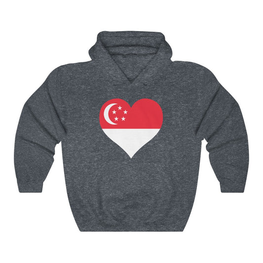 Singapore Heart Flag Hoodie Sweatshirt - Unisex