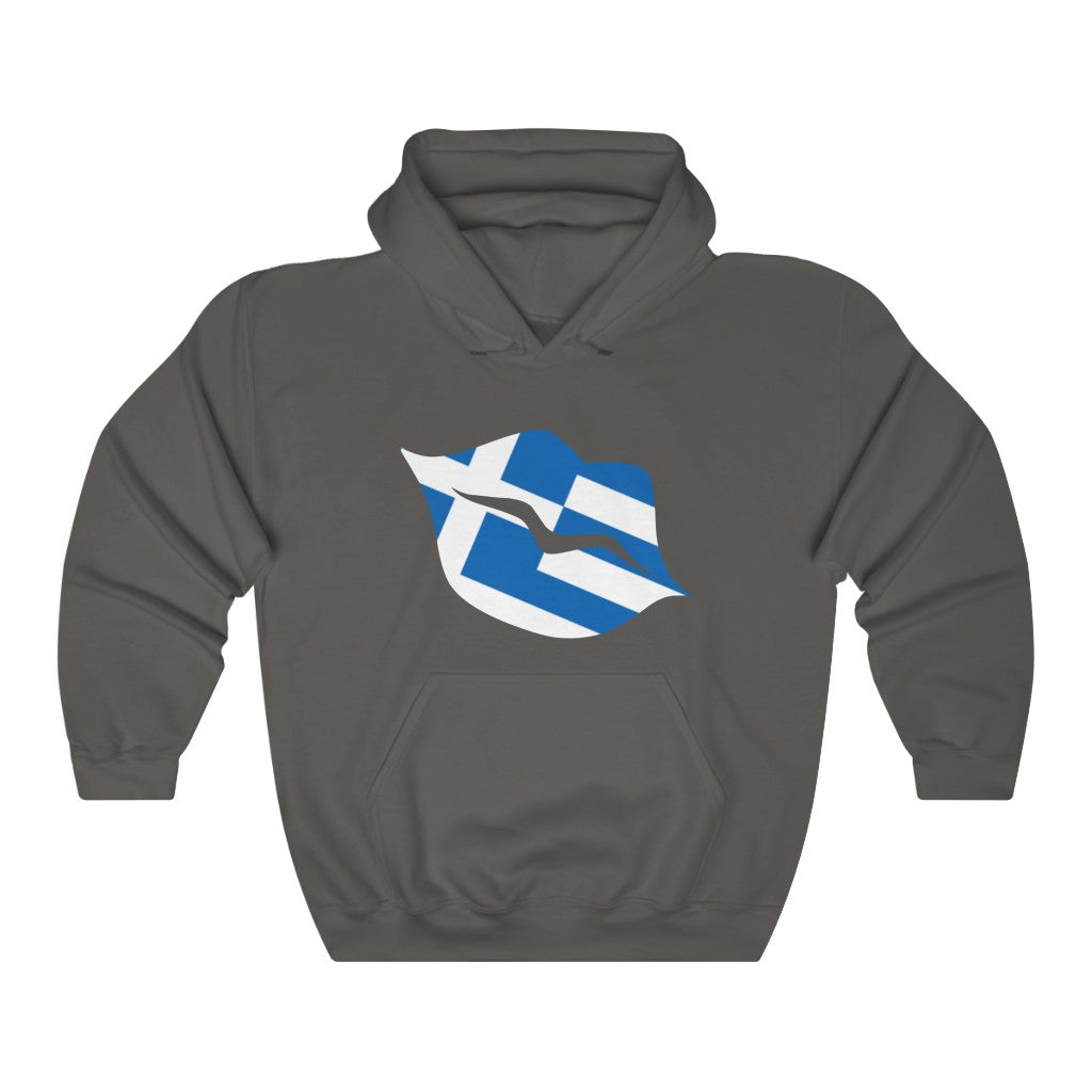 Greece Lips Flag Hoodie Sweatshirt - Unisex