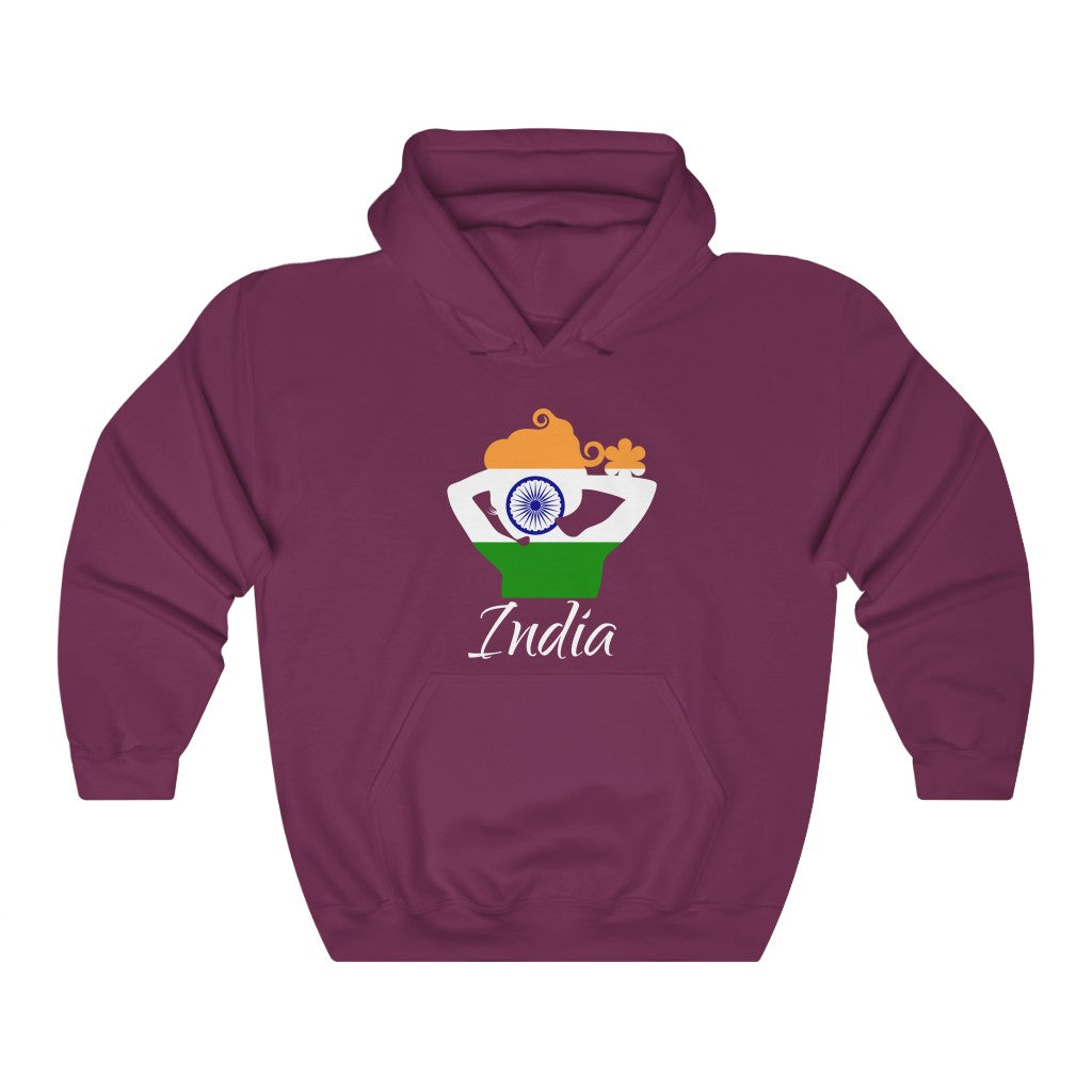 India Lady Flag Hoodie Sweatshirt 2 - Unisex