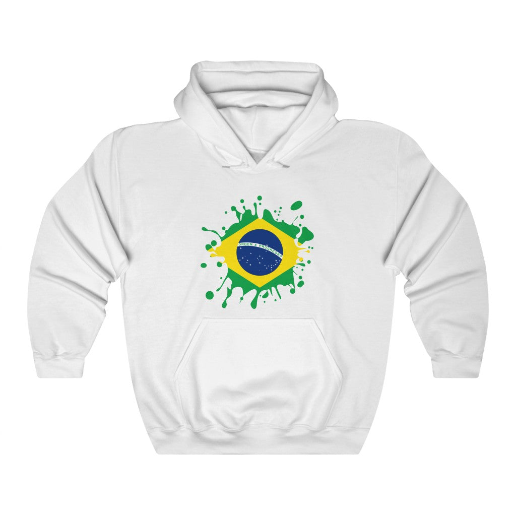 Brazil Splat Flag Hoodie Sweatshirt - Unisex