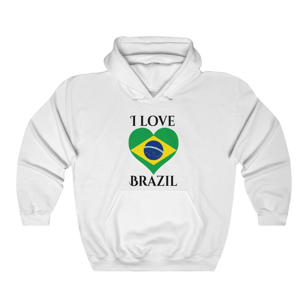 Brazil Heart Flag Hoodie Sweatshirt 1 - Unisex
