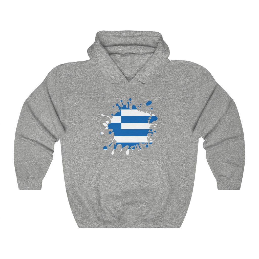 Greece Splat Flag Hoodie Sweatshirt - Unisex