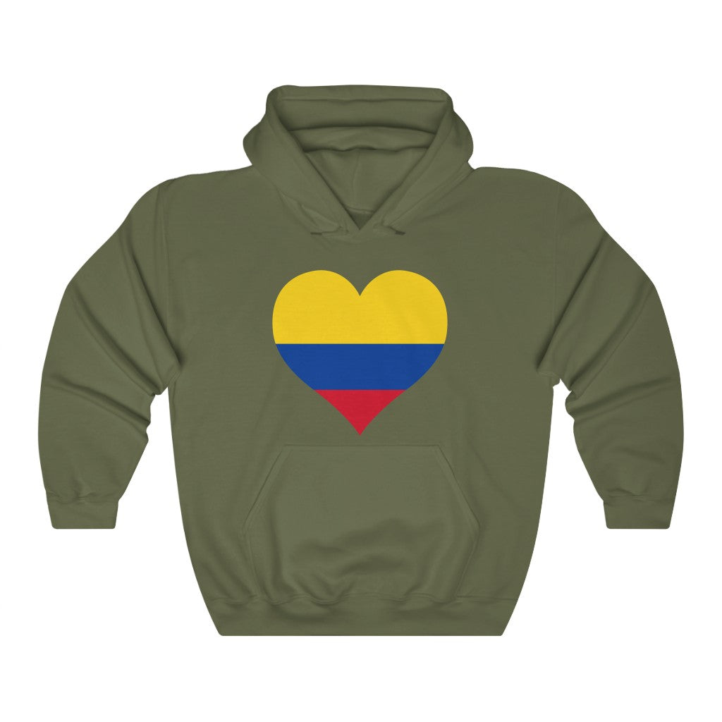 Colombia Heart Flag Hoodie Sweatshirt - Unisex