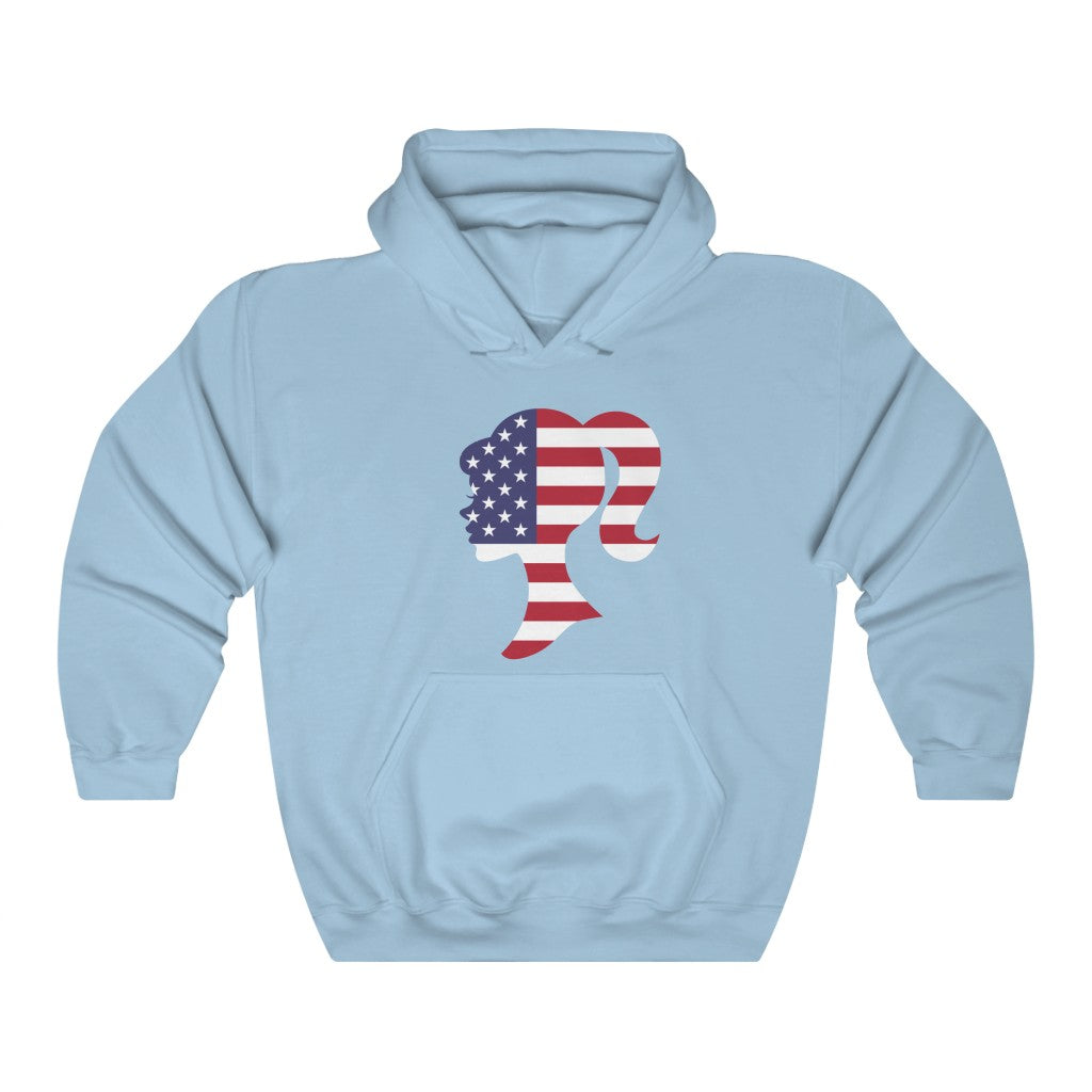 United States of America Girl Flag Hoodie Sweatshirt - Unisex