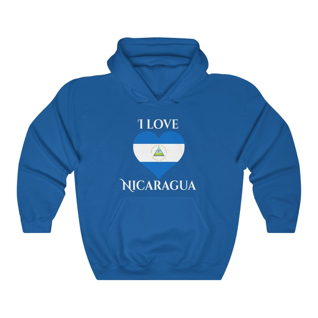 Nicaragua Heart Flag Hoodie Sweatshirt 2 - Unisex