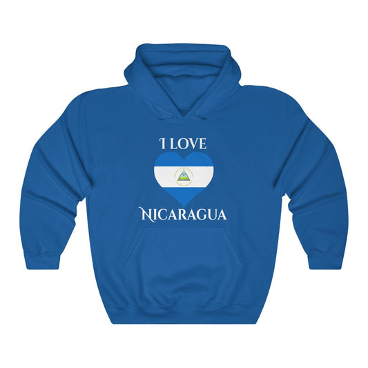 Nicaragua Heart Flag Hoodie Sweatshirt 2 - Unisex