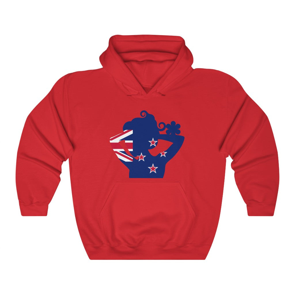 New Zealand Lady Flag Hoodie Sweatshirt - Unisex