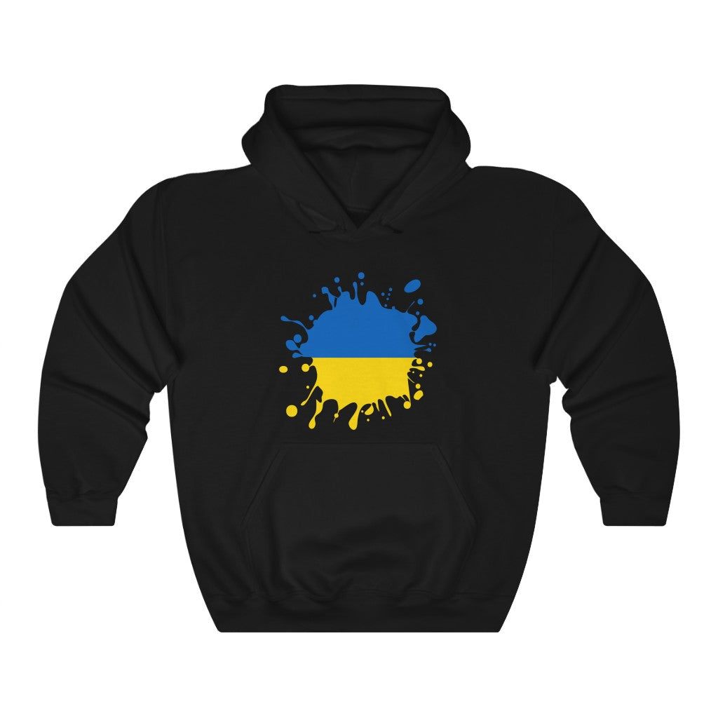 Ukraine Splat Flag Hoodie Sweatshirt - Unisex
