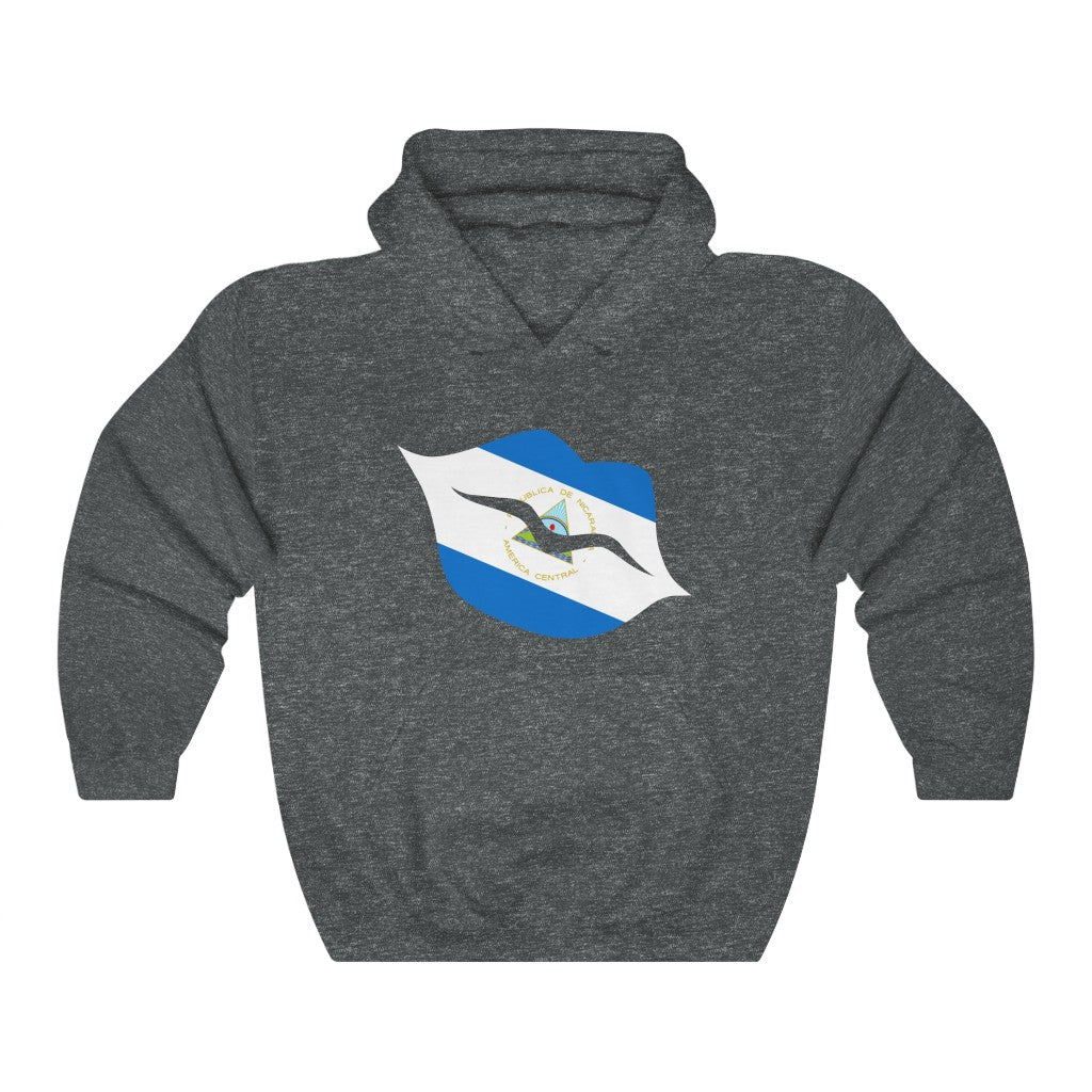 Nicaragua Lips Flag Hoodie Sweatshirt - Unisex
