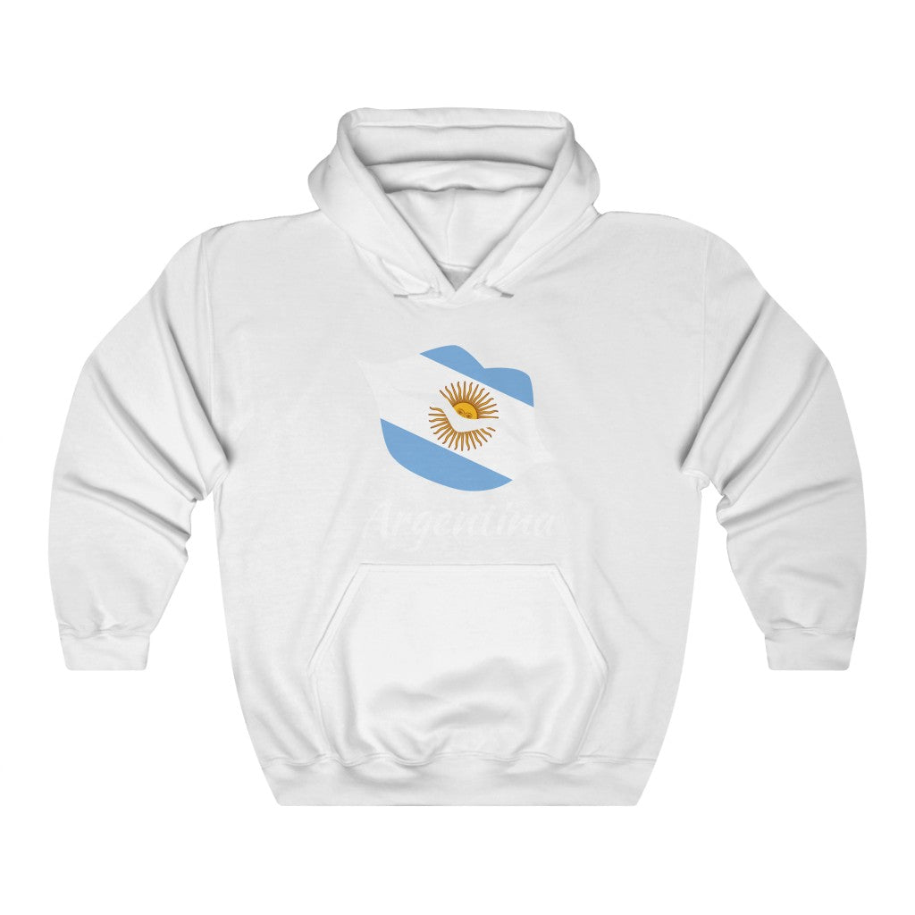Argentina Lips Flag Hoodie Sweatshirt 2 - Unisex