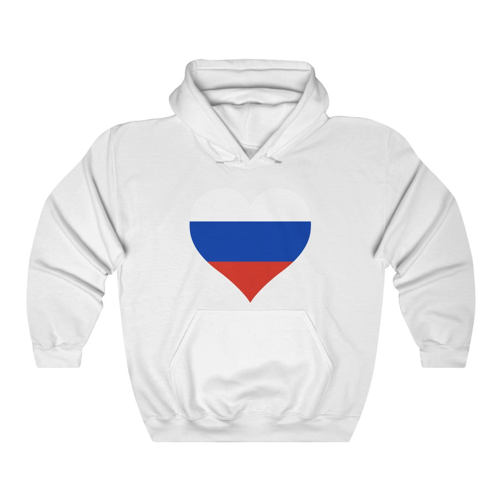 Russia Heart Flag Hoodie Sweatshirt - Unisex
