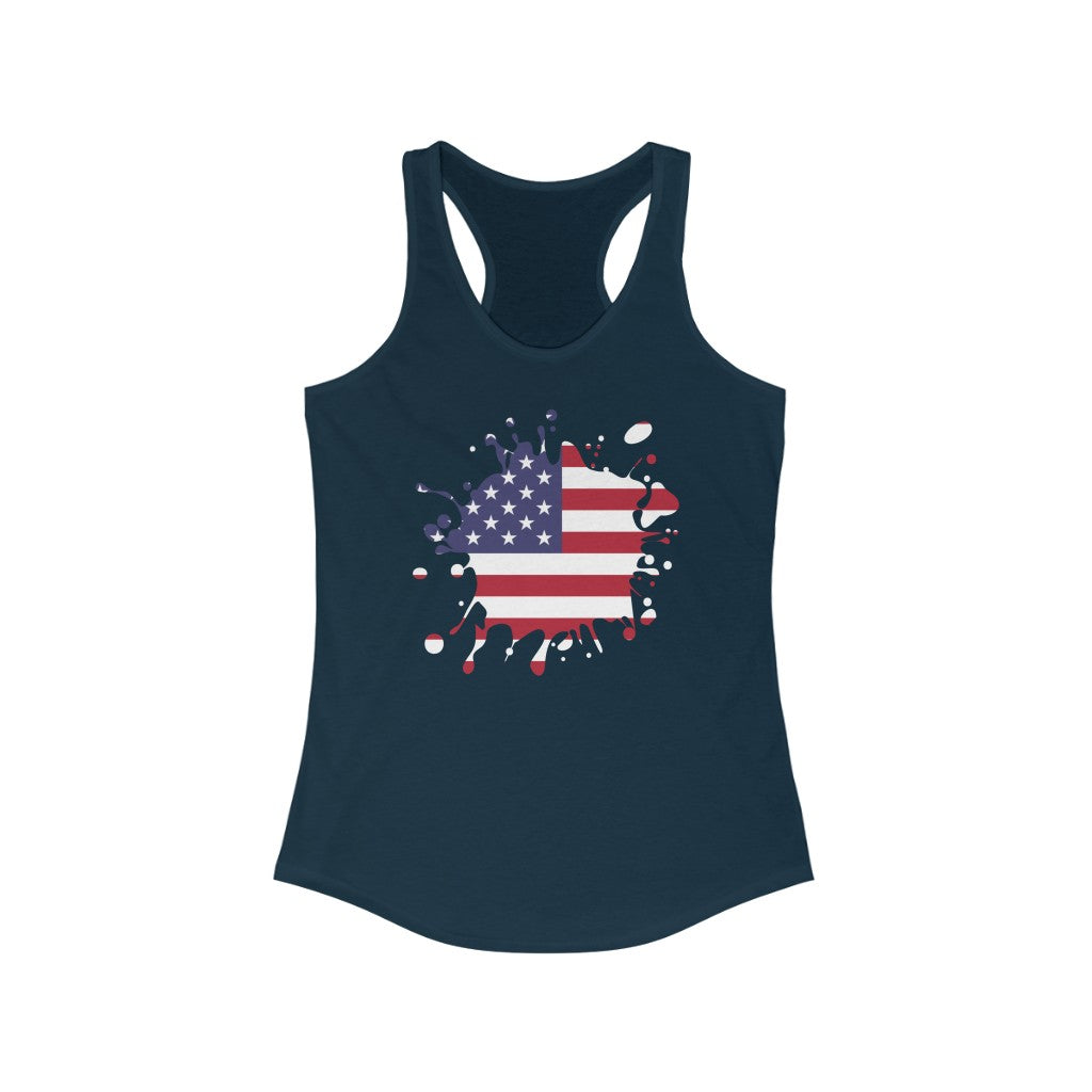 United States of America Splat Flag Tank - Women