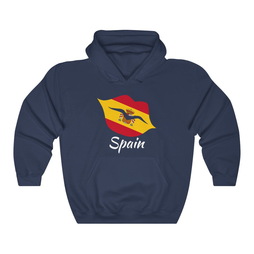 Spain Lips Flag Hoodie Sweatshirt 2 - Unisex