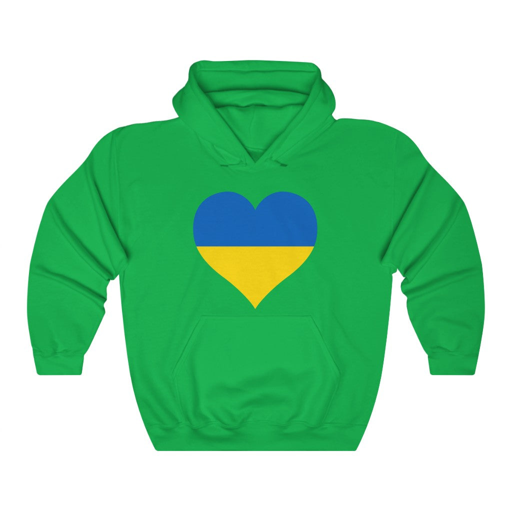 Ukraine Heart Flag Hoodie Sweatshirt - Unisex