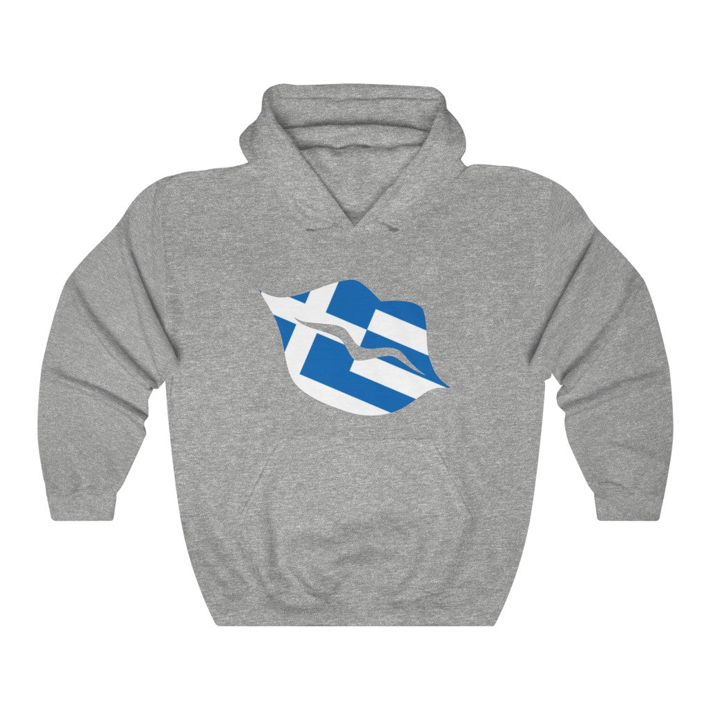 Greece Lips Flag Hoodie Sweatshirt - Unisex