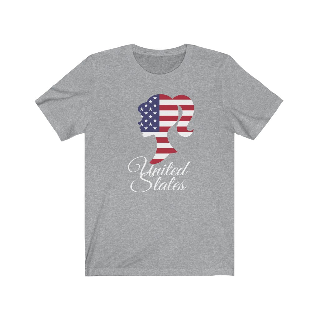 United States of America Girl Flag Premium Tee 2 - Unisex