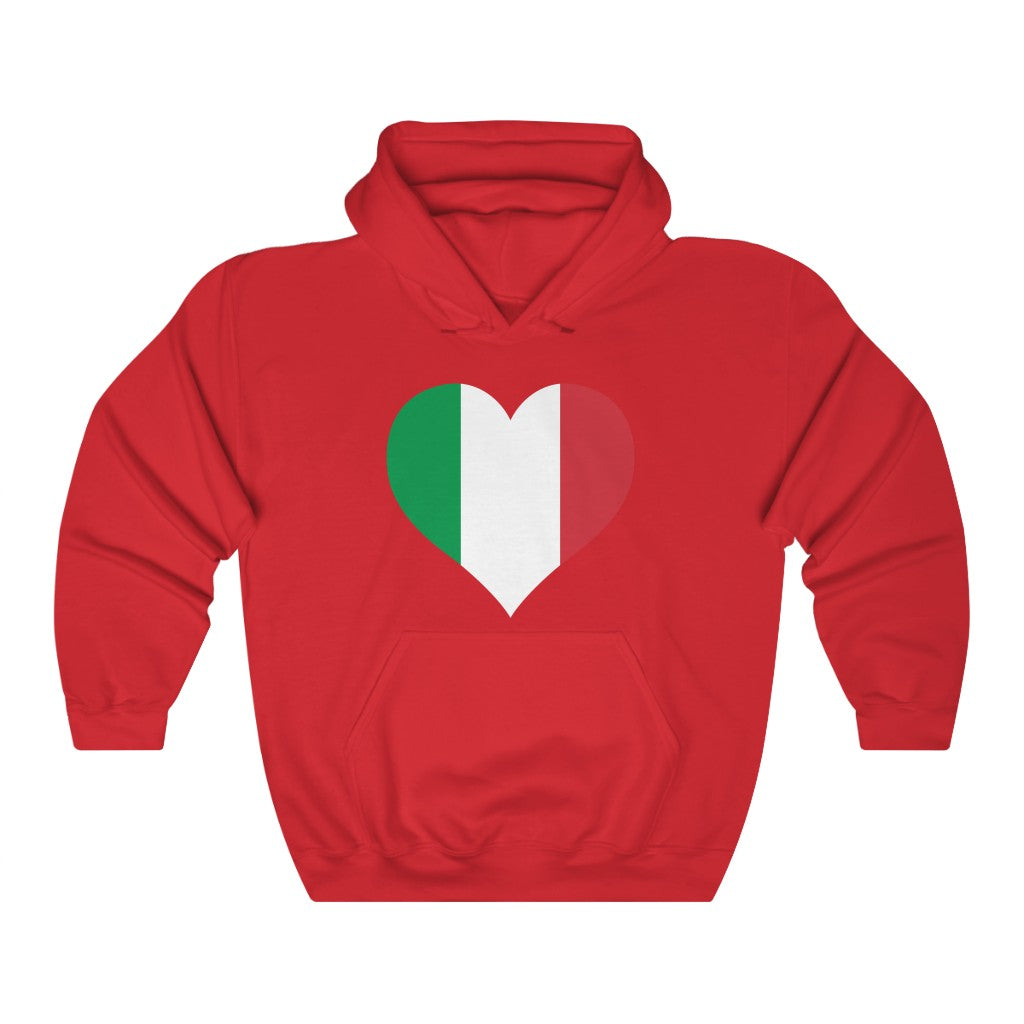Italy Heart Flag Hoodie Sweatshirt - Unisex