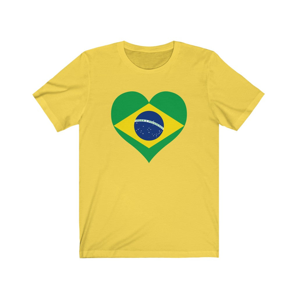 Brazil Heart Flag Premium Tee - Unisex
