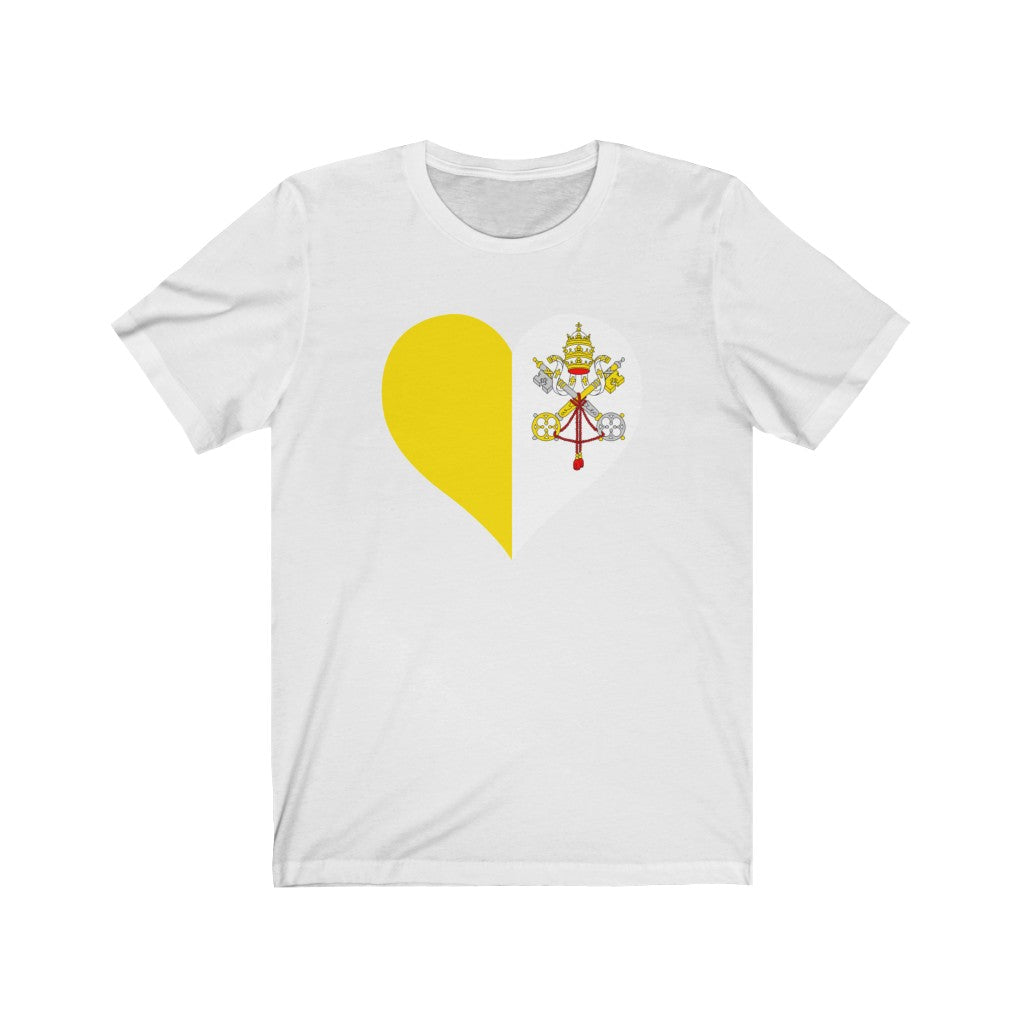 Holy See Heart Flag Premium Tee - Unisex
