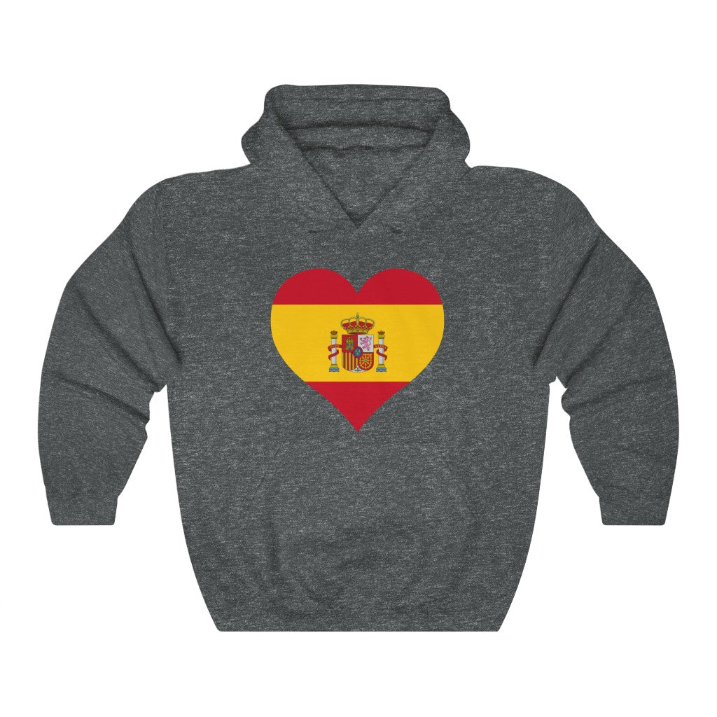 Spain Heart Flag Hoodie Sweatshirt - Unisex
