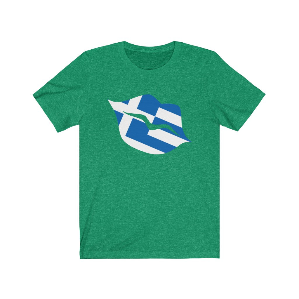 Greece Lips Flag Premium Tee - Unisex