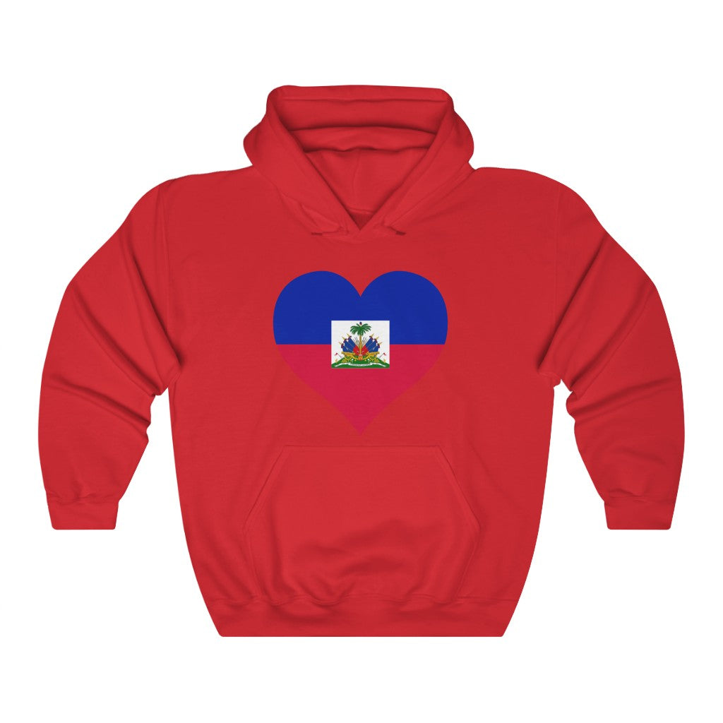 Haiti Heart Flag Hoodie Sweatshirt - Unisex