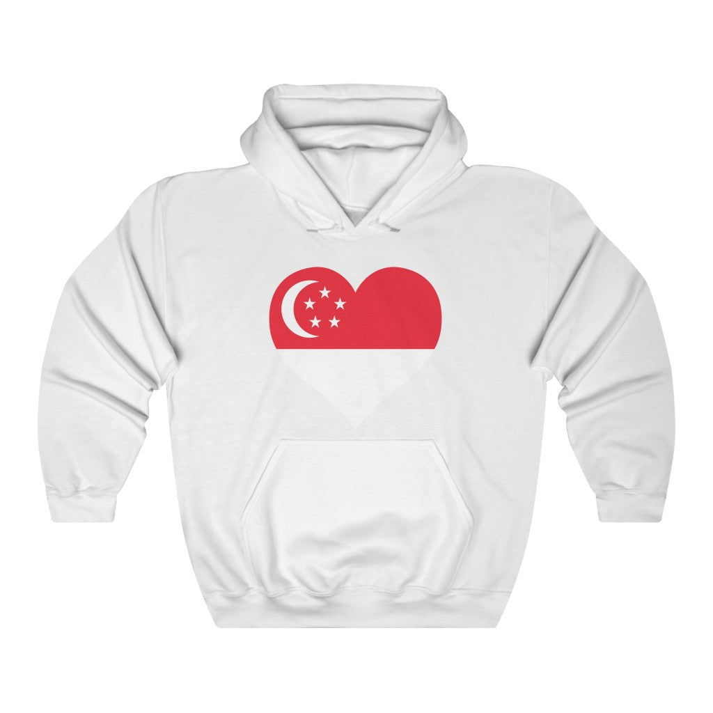 Singapore Heart Flag Hoodie Sweatshirt - Unisex