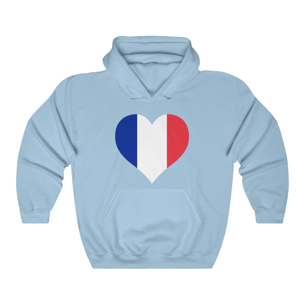 France Heart Flag Hoodie Sweatshirt - Unisex
