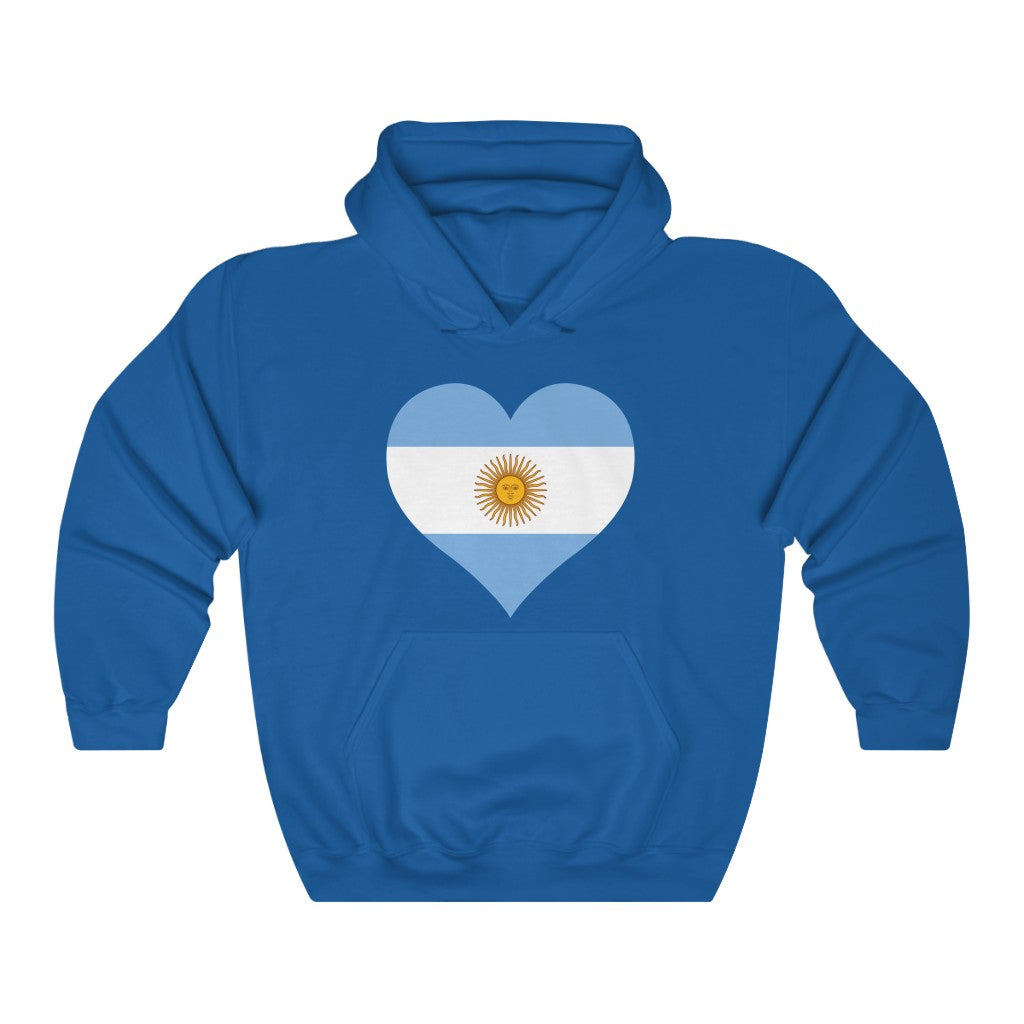 Argentina Heart Flag Hoodie Sweatshirt - Unisex