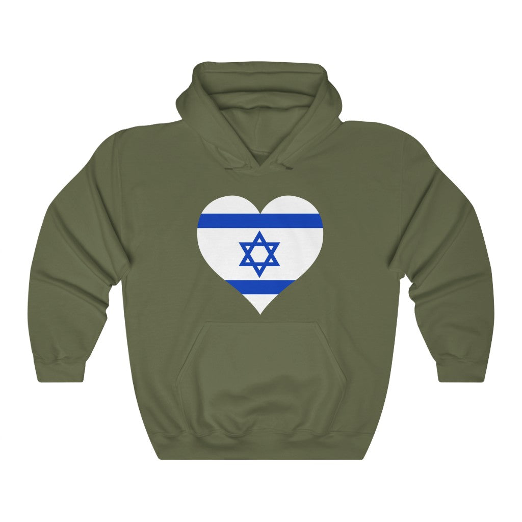 Israel Heart Flag Hoodie Sweatshirt - Unisex