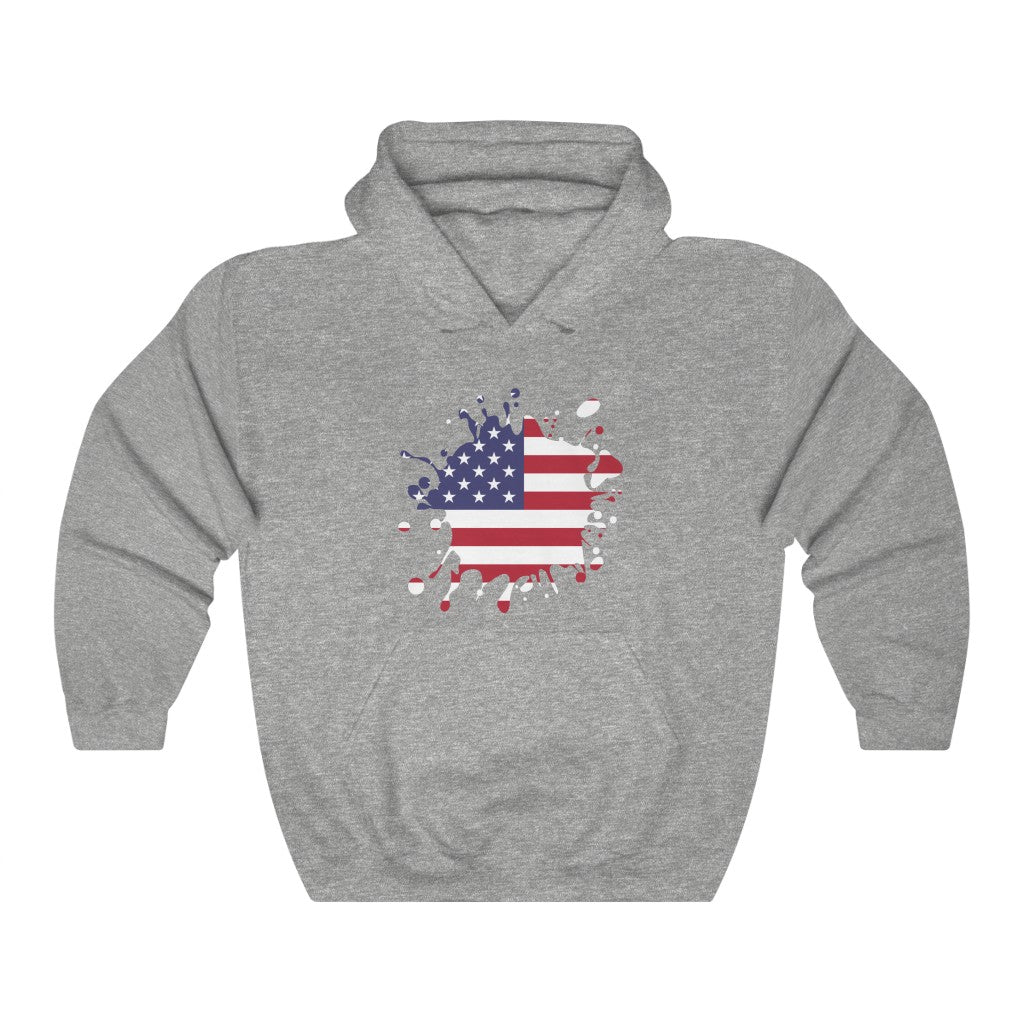 United States of America Splat Flag Hoodie Sweatshirt - Unisex