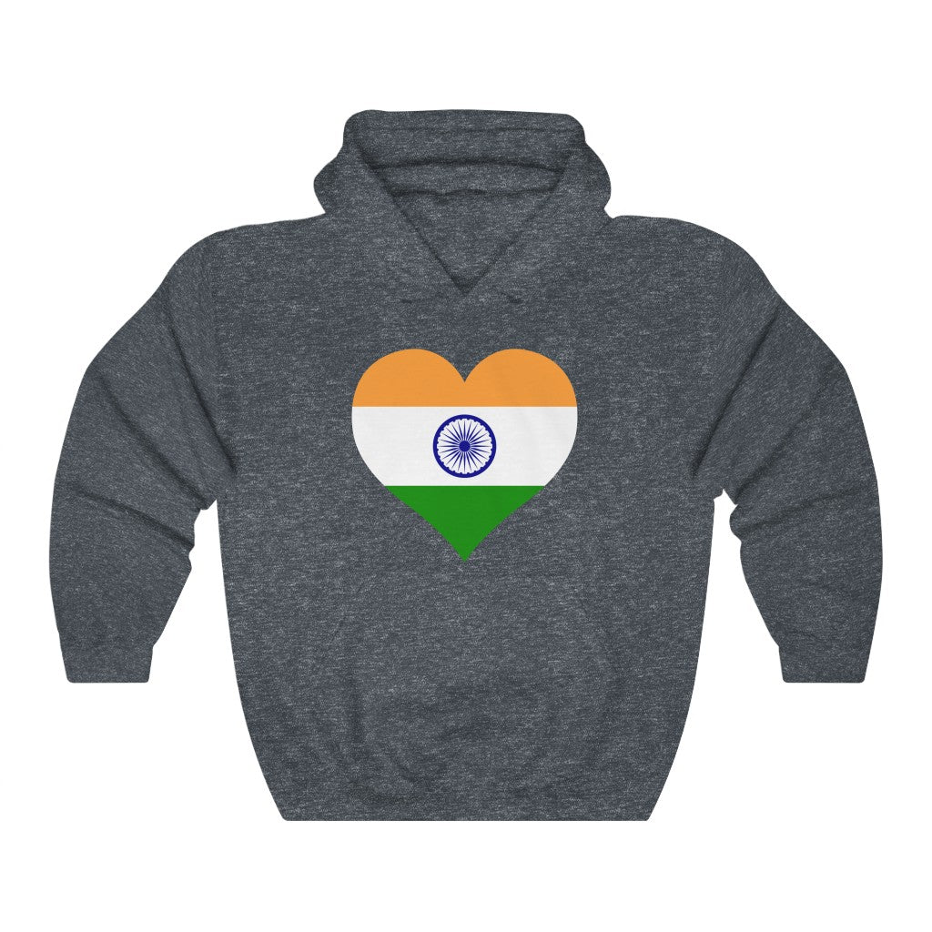 India Heart Flag Hoodie Sweatshirt - Unisex