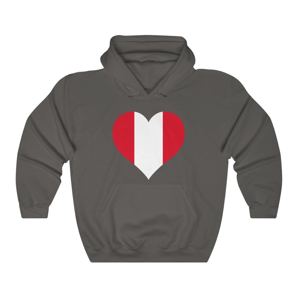 Peru Heart Flag Hoodie Sweatshirt - Unisex
