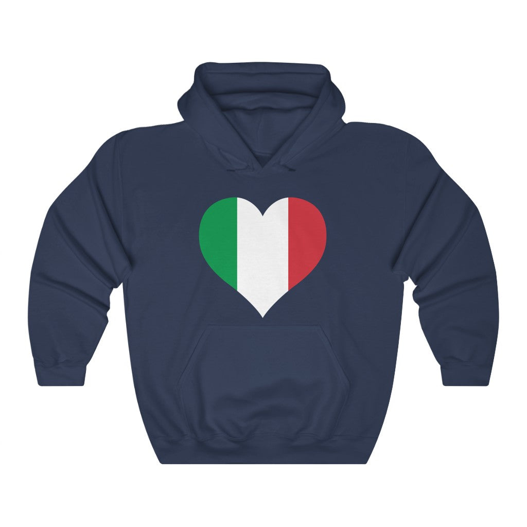Italy Heart Flag Hoodie Sweatshirt - Unisex
