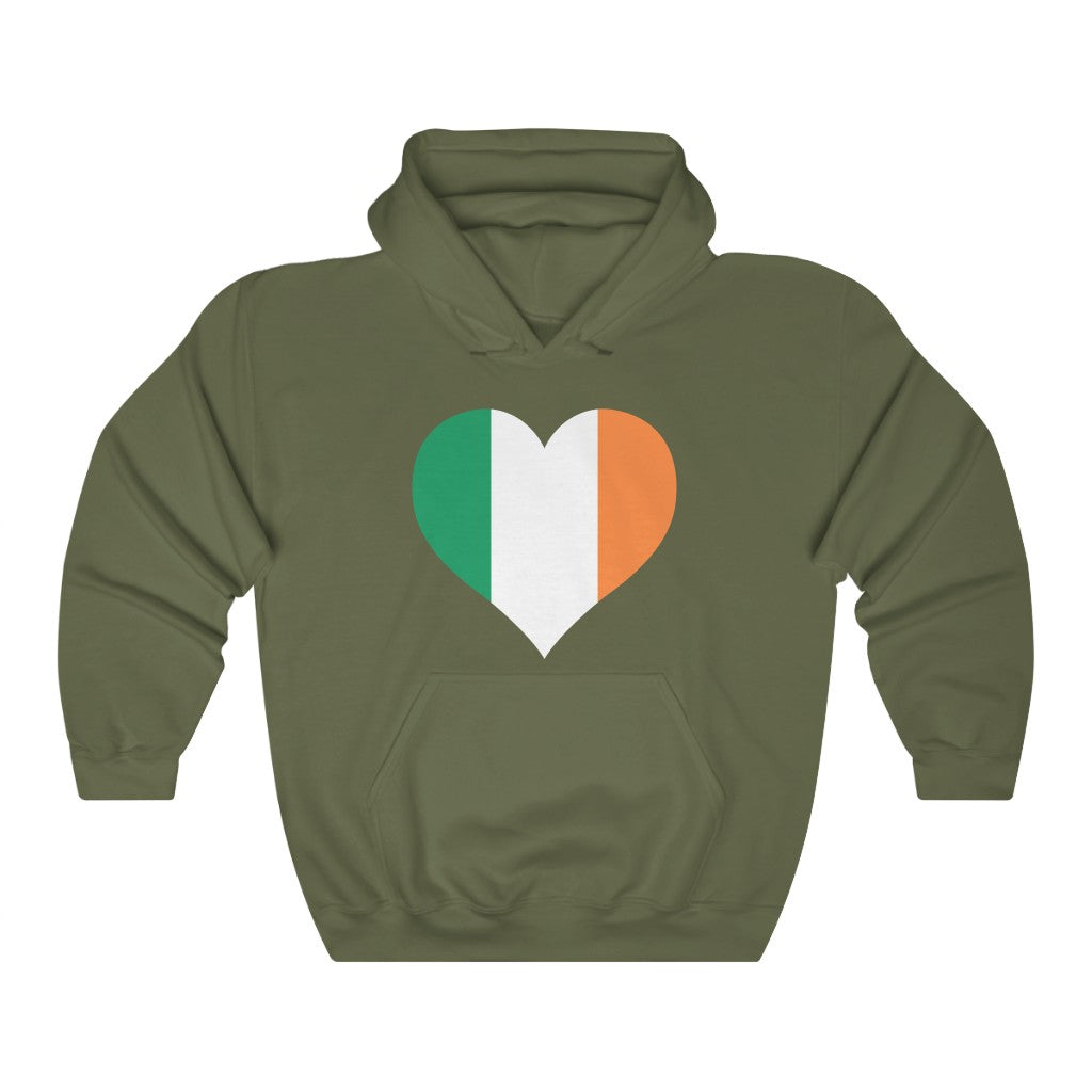 Ireland Heart Flag Hoodie Sweatshirt - Unisex