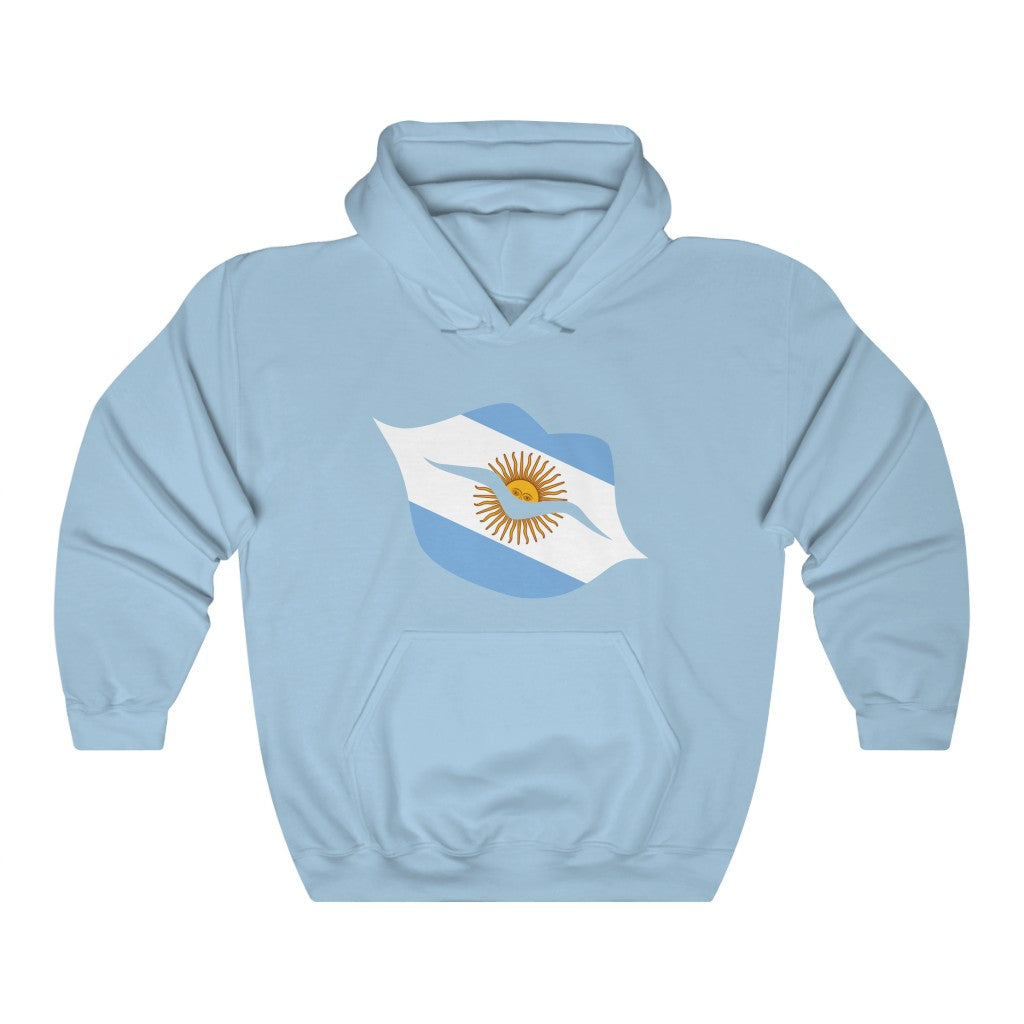 Argentina Lips Flag Hoodie Sweatshirt - Unisex