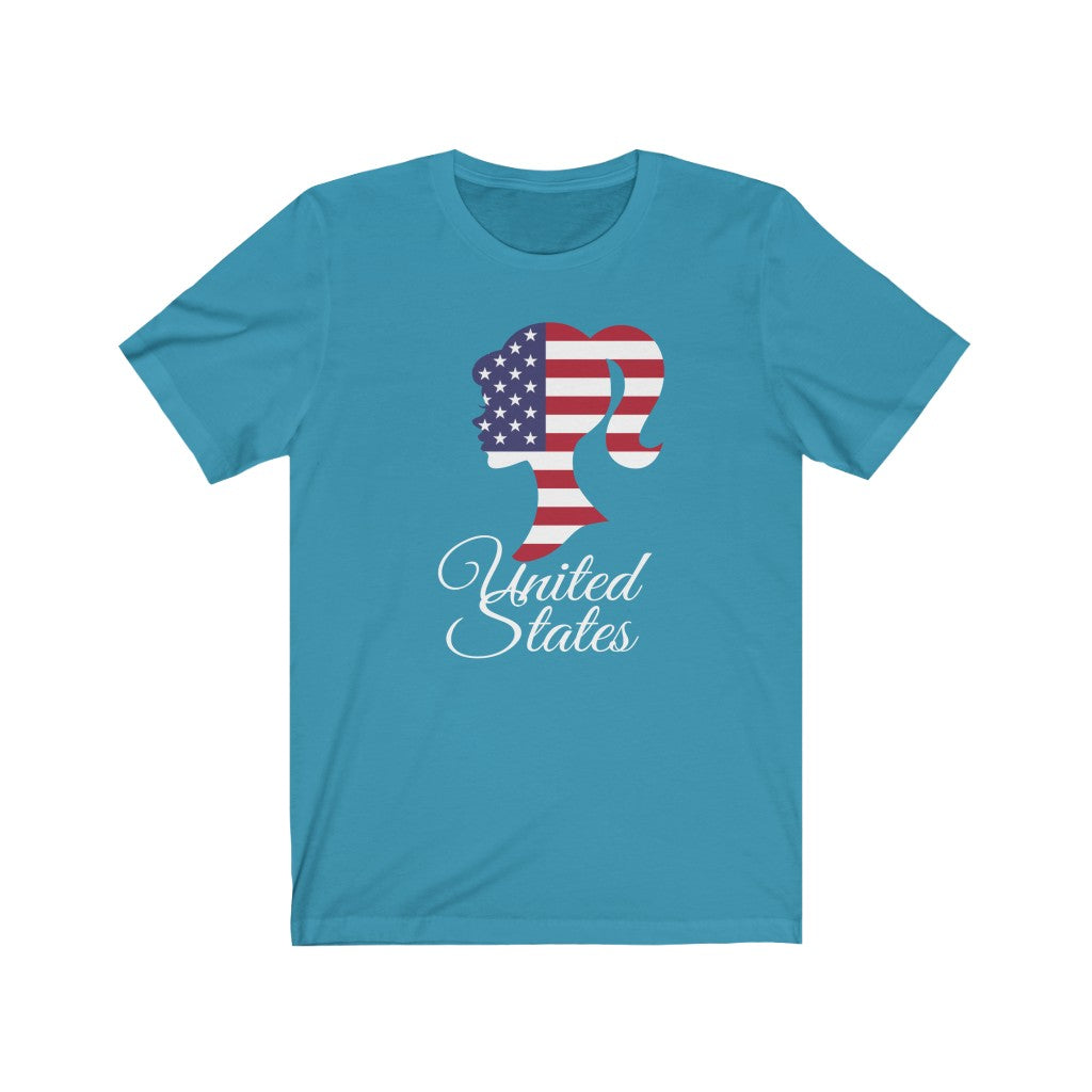 United States of America Girl Flag Premium Tee 2 - Unisex