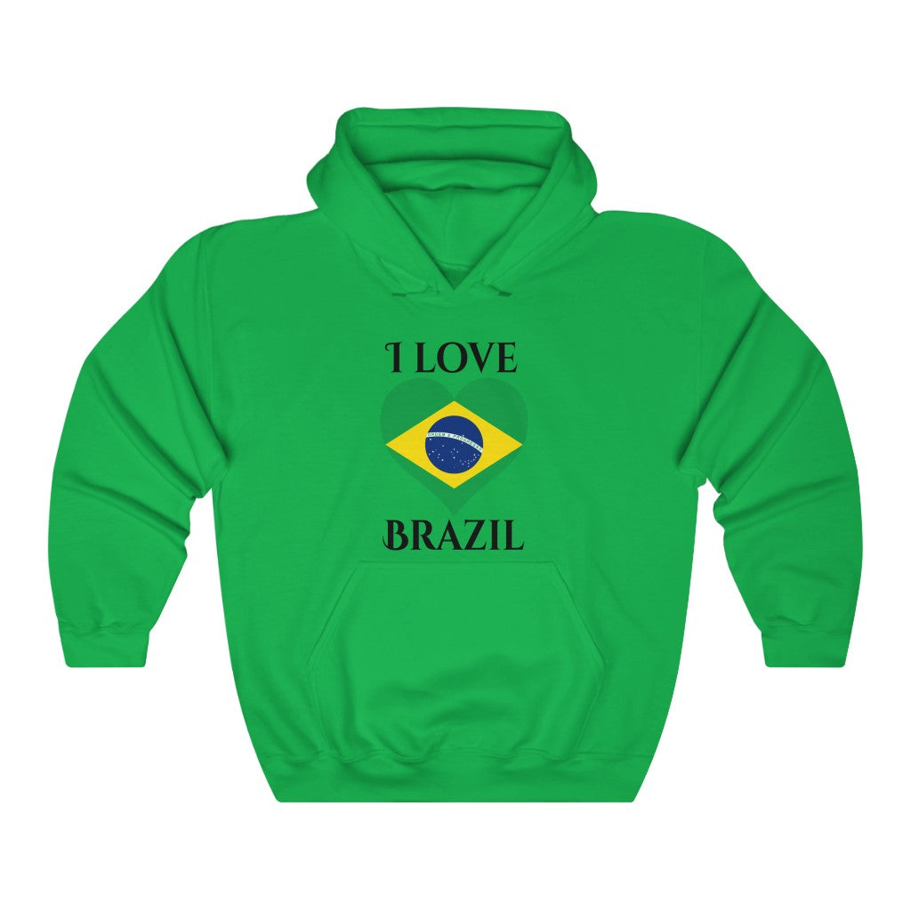 Brazil Heart Flag Hoodie Sweatshirt 1 - Unisex