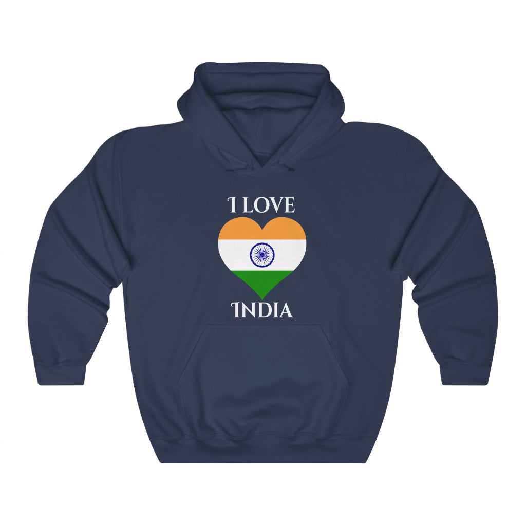 India Heart Flag Hoodie Sweatshirt 2 - Unisex