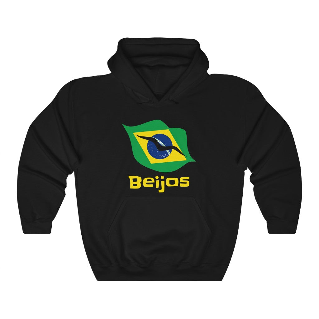 Brazil (Beijos) Lips Flag Hooded Sweatshirt 1a - Unisex