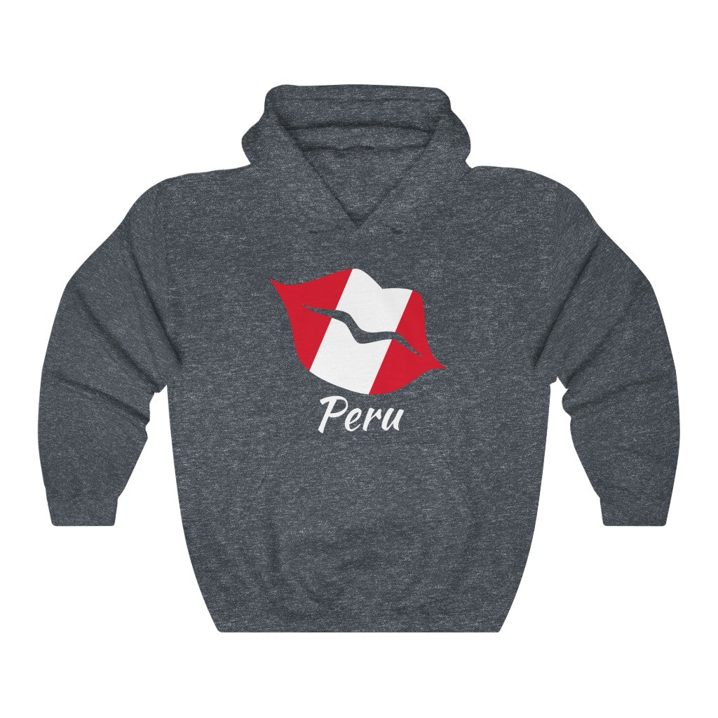 Peru Lips Flag Hoodie Sweatshirt 2 - Unisex