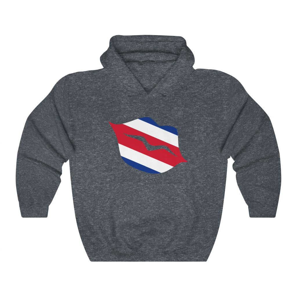 Costa Rica Lips Flag Hoodie Sweatshirt - Unisex